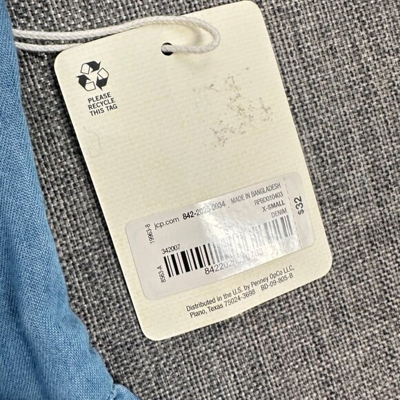 NEW! a.n.a a New Approach Peplum Top XS Blue $32 Sleeveless Cotton‎ Blend V-Neck - Picture 3 of 9